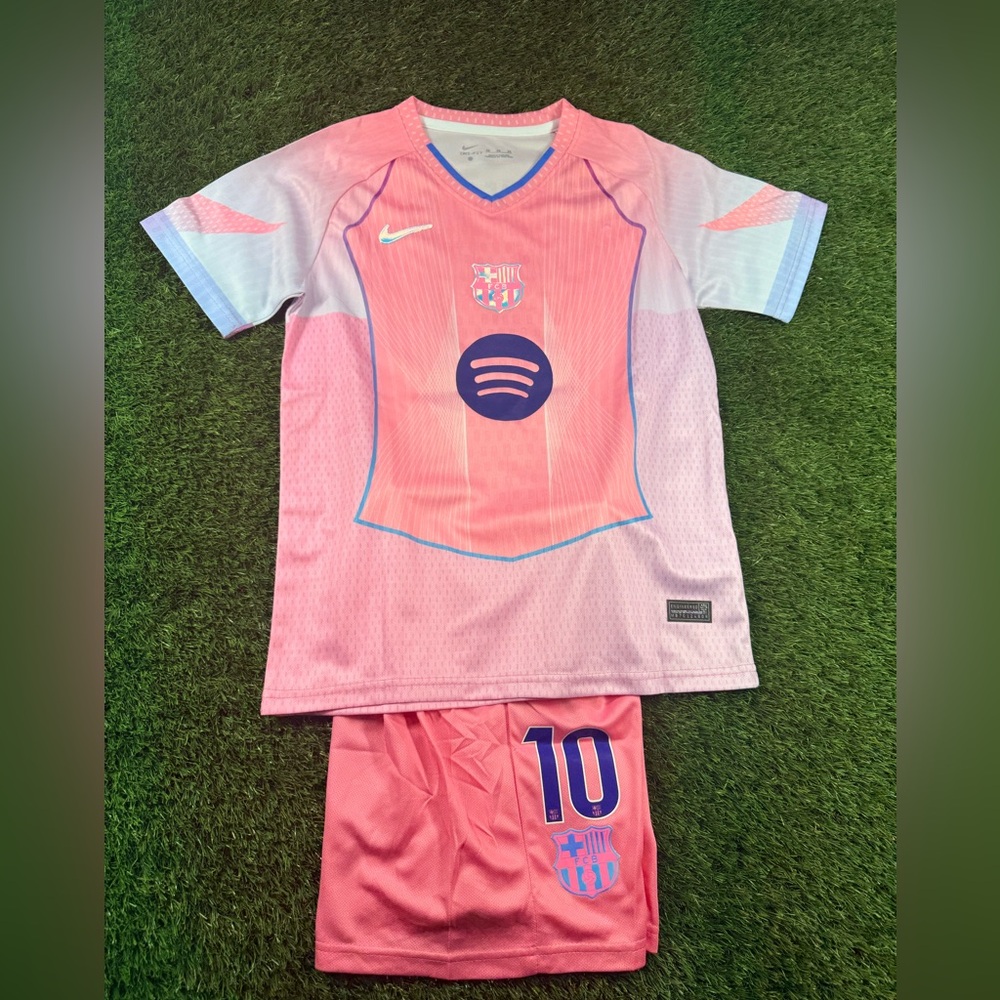 Lamine Yamal Barcelona Kids Soccer Jersey Set